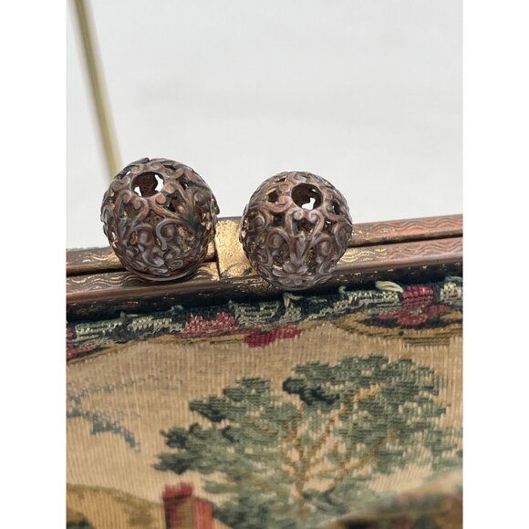 Vintage Walborg Made In France Handbag Tapestry Purse With Chain Strap & Scenic - Picture 12 of 13